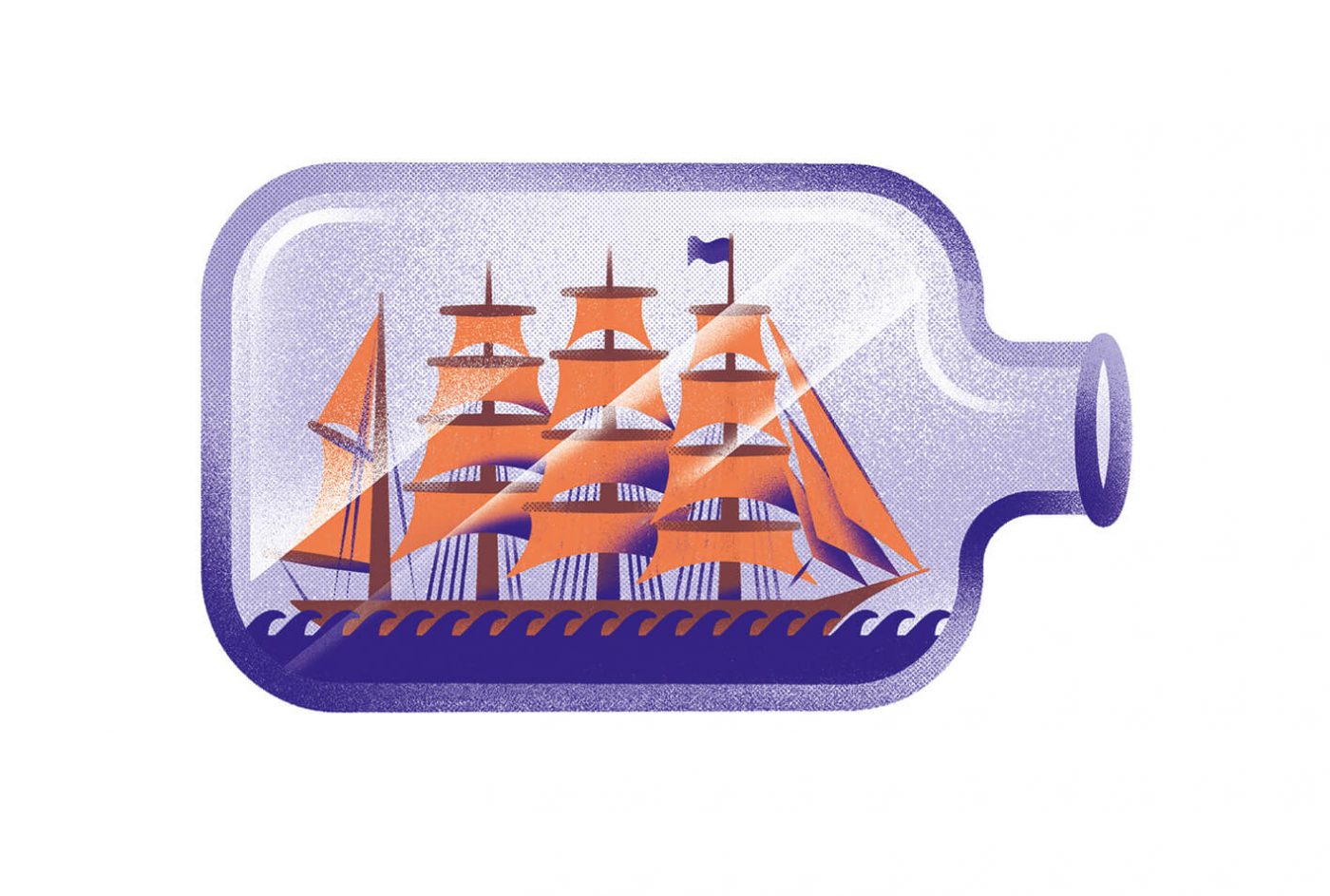 Illustration eines Buddelschiffs